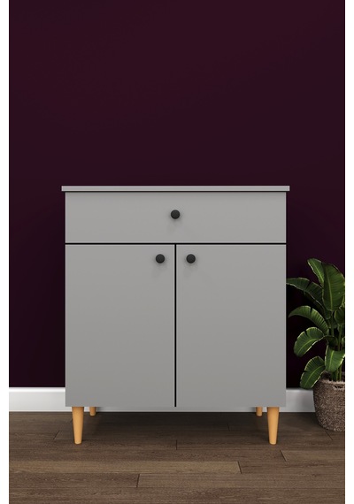 Modern Çekmeceli Çok Amaçlı Mutfak Banyo Dolabı %100 Mdf Erzak Kiler Dolabı Fd01 Kül Gri