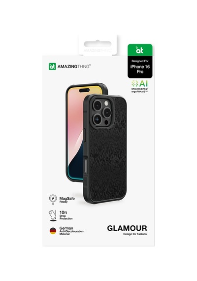 Apple Uyumlu iPhone 16 Pro Kılıf Magsafe Şarj Özellikli Amazingthing Glamour Serisi Kapak Siyah