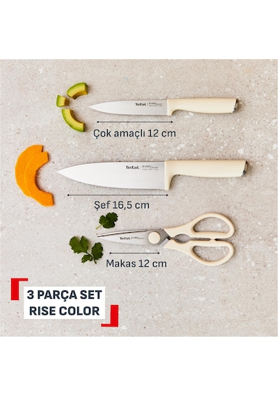 Tefal Eversharp 3'lü Entegre Otomatik Bileyicili Bıçak Seti 586917