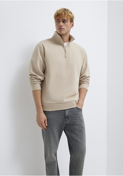 Mavi - Yarı Fermuarlı Ekru Sweatshirt 0s10278-70004 Ekru