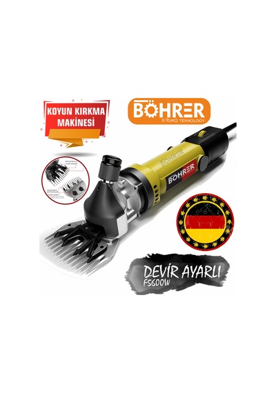 Böhrer Hb0252t Alman Koyun Keçi Kırkma Kırpma Makinesi ,yellow 3200w Devir Ayarlı ,bakır Sargılı Beiyuan Bıçak