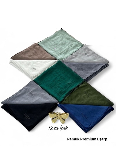 Bilmar Pamuk Premium Eşarp 95 X 95 Cm X 10 Adet Çok Renkli