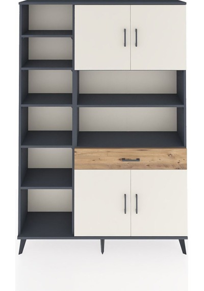Arges Dolap 10 Raflı Tek Çekmeceli 4 Kapaklı 132x30x195 Antrasit-aytaşı/çam Aytası/atlas Çam Arges Dolap 10 Raflı Tek Çekmeceli 4 Kapaklı 132x30x195 Antrasit-aytaşı/çam Aytası/atlas Çam
