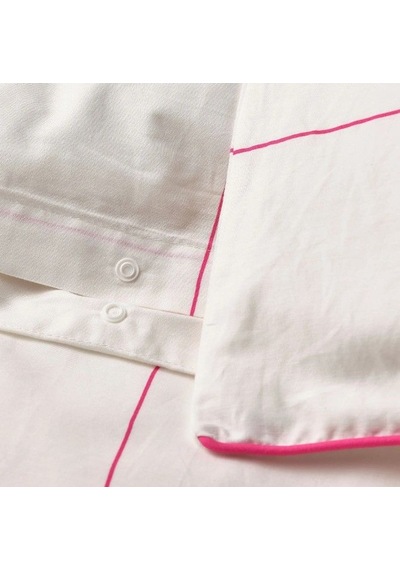 Ikea Bredvecklare Tek Kişilik Nevresim Takımı 150 X 200 Cm Beyaz - Pembe