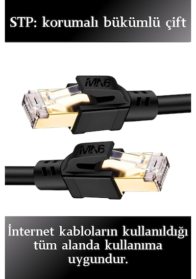 Mn6 M110xf Cat8 Kablo 10 Metre/40gbps-2000mhz-26 Awg-s/ftp-cat8 Ethernet Kablosu