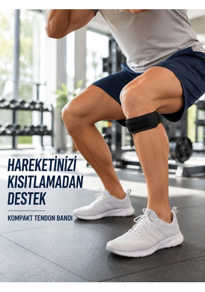 Diz Tendon Bandı Ayarlanabilir Cırtlı Sporcu Destek Bandı Siyah - Lisinya