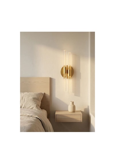 Bubbleflux Dubble Medium 40 Cm Modern Tasarım Led Aplik - Duvar Lambası - Gold - Pilli - Günışığı Gold Pilli