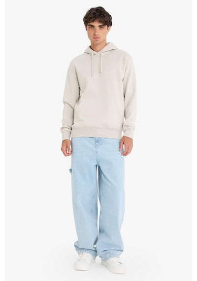 Defacto Regular Fit Kapüşonlu Cepli İçi Yumuşak Tüylü Basic Düz Sweatshirt X8283AZ24AUBG766 Bej