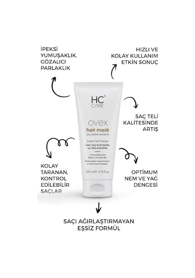 HC Care Ovex Hızlı Saç Kurtarma Ve Canlandırma Terapisi 200 ML