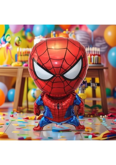 70 X 44 Cm Folyo Balon Spider - Helyuma Uyumlu Parti Ve Doğum Günü Balonu Çok Renkli