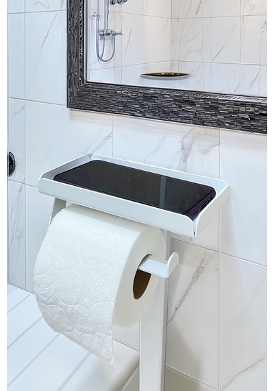 3'ü 1 Arada Banyo Seti Tuvalet Kağıtlık, Çöp Kovası Ve Tuvalet Fırça Takımı Krom Beyaz Diğer