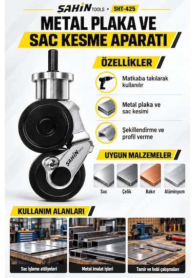 Matkap İçin Metal Plaka Ve Sac Kesme Aparatı