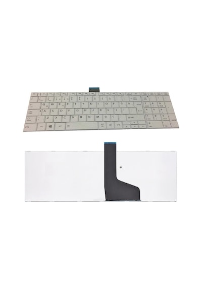 Notebook Klavye, Beyaz - Toshiba Satellite C855-1u2, C855-1u3, C855-1ud, C855-1uj Muadili İle Uyumlu
