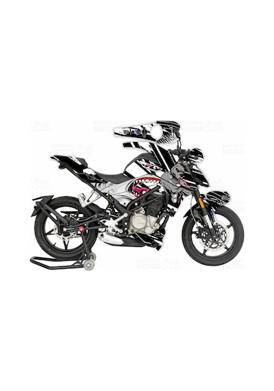 Cf Moto Nk 250 Sticker Set Shark & Dog Design Siyah