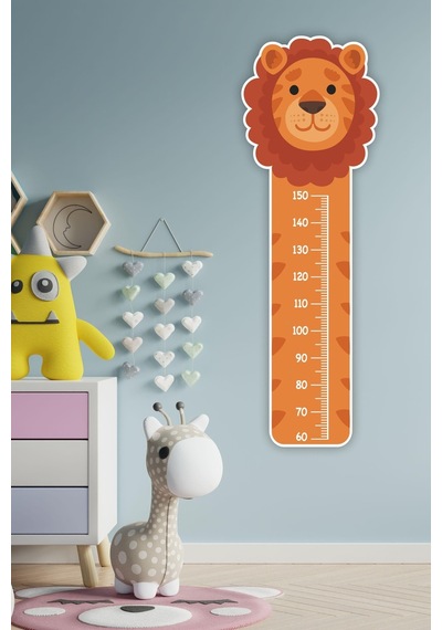 MSticker Sevimli Aslan Çocuk Bebek Odası Boy Cetveli Sticker 50x153cm
