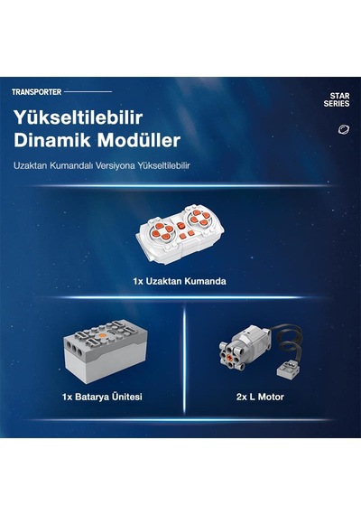 Reobrix 99005 Star Revenge :transporter Kumanda&motorlu Yaratıcı Yapı Blok Seti Building Blocks - 1758 Parça