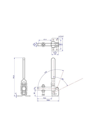Goodhand Gh-11412 Dikey Geçiş Kelepçesi 200 Kg Kapasiteli Düz T