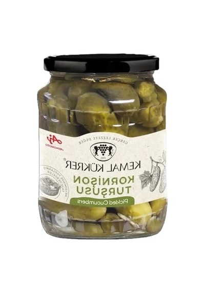 680 Gr Cam Kavanozda Kornişon Turşu No:2 Açık Kahverengi