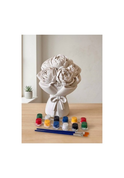 Şakayık Buketi Sevgili Boyama Seti Çiçek Buketi Taş Boyama Obje 21cm - 923574583