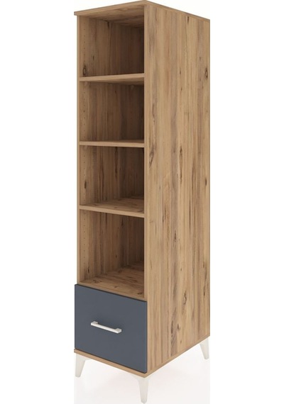 Kronos Dolap 4 Raflı Tek Çekmeceli 44x59x182 Çam-antrasit Atlas Çam