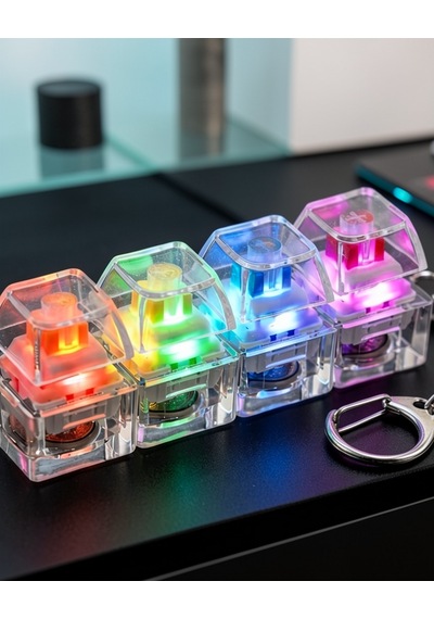 Işıklı Klik Tuşlu Fidget Anahtarlık Uczzzklavyeanahtarlık-8