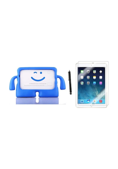 Apple Ipad 9.7" Air A1474 / A1475 / A1476 Kılıf Karakter Ibuy Silikon Kılıf + Ekran Koruyucu Arka Kapak