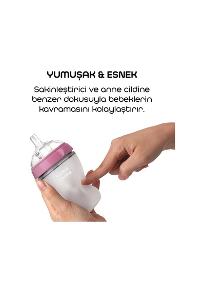 Bezos Comotomo Antikolik Silikon Biberon 250 Ml 3-6 Ay Pembe Renk: Pembe Dlra