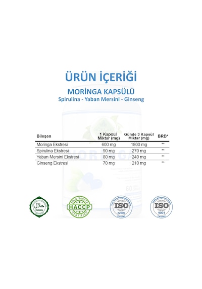 Gökçek Şifa Moringa 60 Kapsül