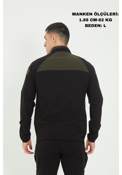 Camp Scoutland Camp260 Outdoor Tactical Su İticili Erkek Fermuarlı Taktik Sweatshirt Siyah