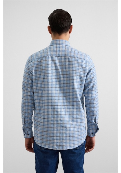 Süvari Buz Mavi Regular Düğmeli Yaka Kareli Casual Gömlek Gm2008000257-m01 Buz Mavi Süvari Buz Mavi Regular Düğmeli Yaka Kareli Casual Gömlek Gm2008000257-m01 Buz Mavi