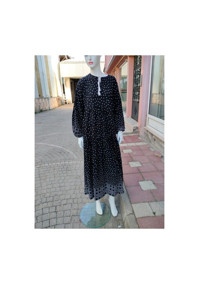 Çınar Boutique Büyük Beden Salaş Elbise Siyah Siyah