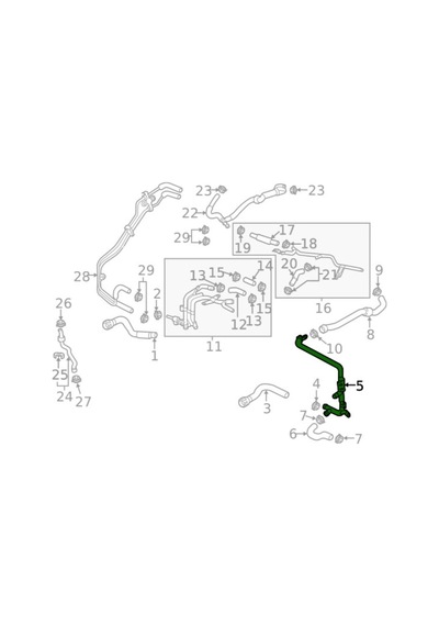 Audi A3 Sportback 2013-2016 1.6 Dizel Ek Soğutma Su Borusu 5q0121070ah