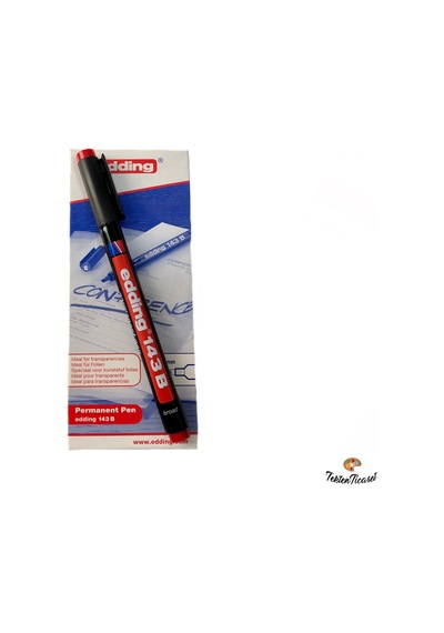 Edding 143b Asetat Kalem Kesik Uç 1-3 MM 10'lu Kutu Siyah