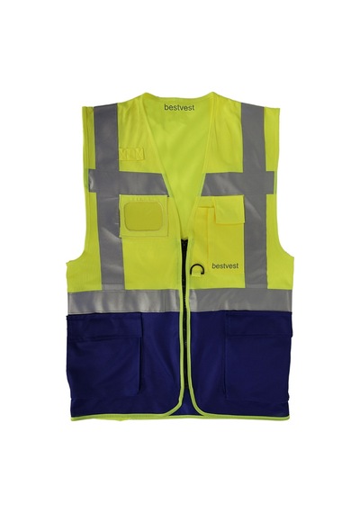 Bestvest Reflektörlü Sarı Lacivert Mühendis Yeleği