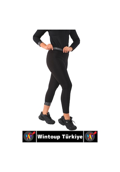 Wintoup Gündelik Spor Kullanım Terleme Hızlandıran Rahat Termal Sauna Uzun Kol Takım Siyah