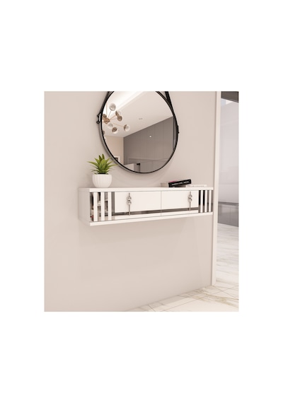 Perla 90 Cm Duvara Monte 2 Kapaklı Raflı Makyaj Masası Dresuar Beyaz-gümüş Beyaz-gümüş Perla 90 Cm Duvara Monte 2 Kapaklı Raflı Makyaj Masası Dresuar Beyaz-gümüş Beyaz-gümüş