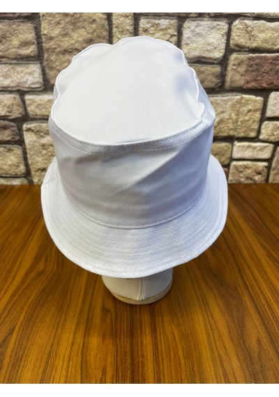 Hamze Bucket Kova Model Gabardin Kumaş Renkli Yazlık Şapka Beyaz