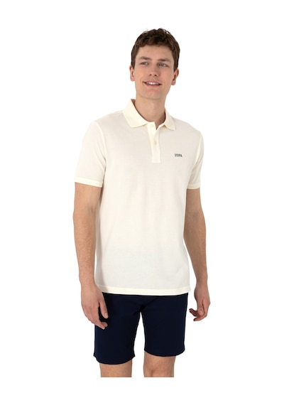 U.S. Polo Assn. Erkek Regular Fit Polo Yaka Basic T-shirt Krem