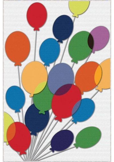 Çok Renkli Kaymaz Tabanlı Yıkanır Balonlu Bebek Halısı Kd39n11
