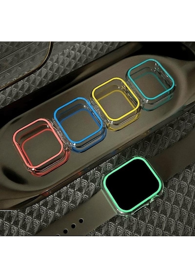 BİNANO Apple Uyumlu  Watch 42MM FOSFORLU KASA VE EKRAN KORUYUCU TURUNCU