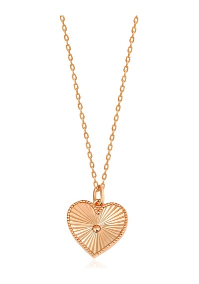 925 Ayar Gümüş Rose Granada Kalemli Kalp Kolye - 23183201 Rose Gold