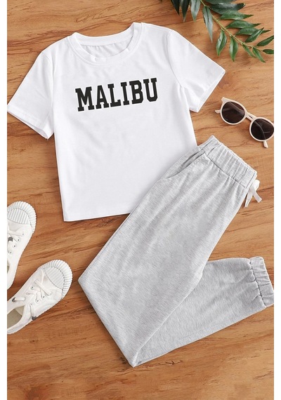 Uyguntarz Çocuk Malibu Alt Üst Eşofman Takımı Beyaz