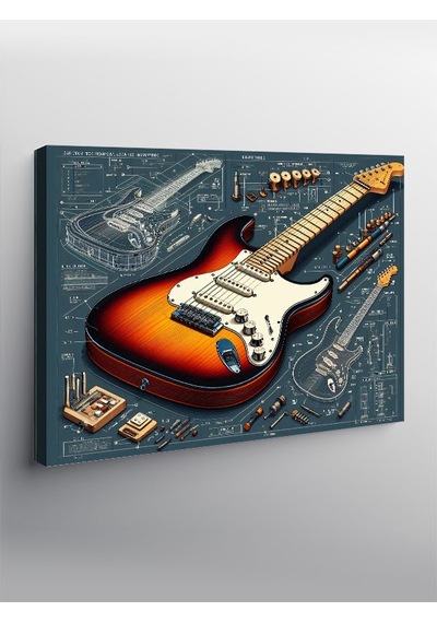 Kanvas Tablo Klasik Elektro Gitar 50cmx70cm