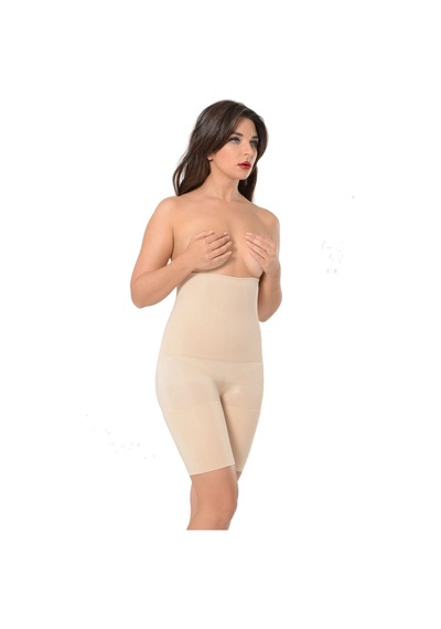 Yüksek Bel Modal Şort Korse St761 Kahverengi