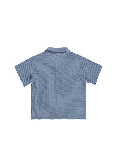 Civil Boys Basic Waffle 6-9 Yaş Gömlek - Mavi Açık İndigo