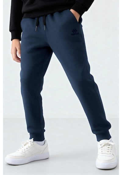Tommylife İndigo Standart Fit Manşetli İnce Erkek Çocuk Eşofman Alt - 11205 Indigo