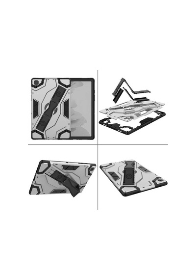 Galaxy Uyumlu Tab A7 10.4 T500 2020 Kılıf Defens Standlı Ultra Koruma Armor Zırh Silikon Arka Kapak