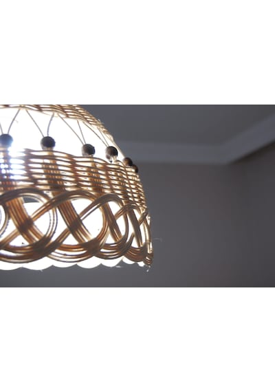 Rattan Lüx Avize Bej