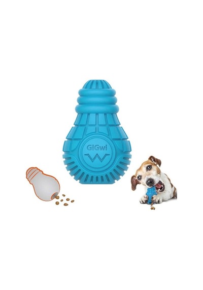 Gigwi Bulp Ampul Şekilli Kauçuk Diş Kaşıyıcı Köpek Oyuncağı - Mavi S