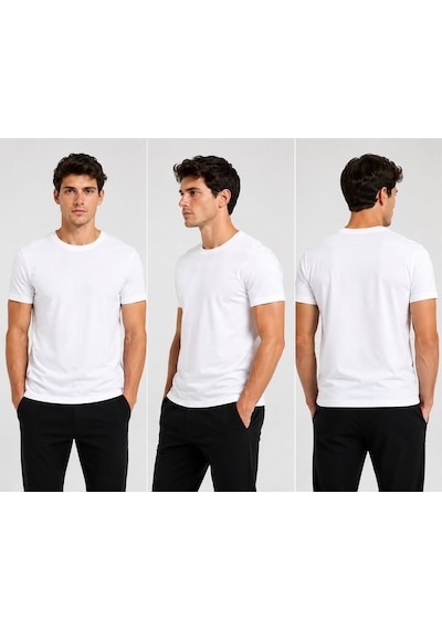 Classics Men Relaxed Fit Basic Kısa Kol Tişört 5'li Siyah-Laci-Beyaz-Gri-Haki